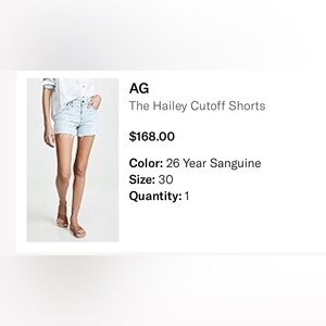 Ag Adriano Goldschmied Hailey Light Wash Cutoff Shorts
